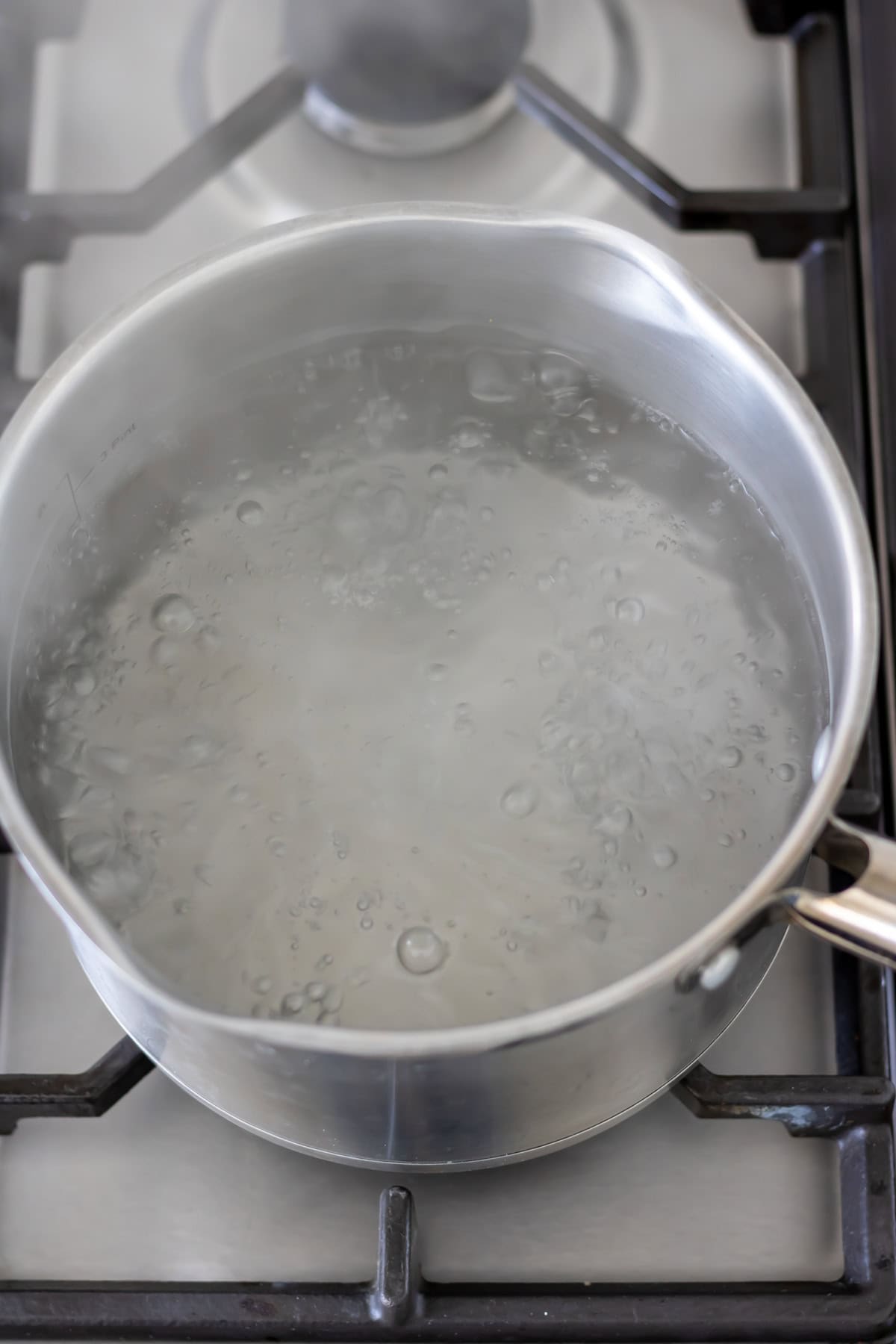 Pan of boiling water.